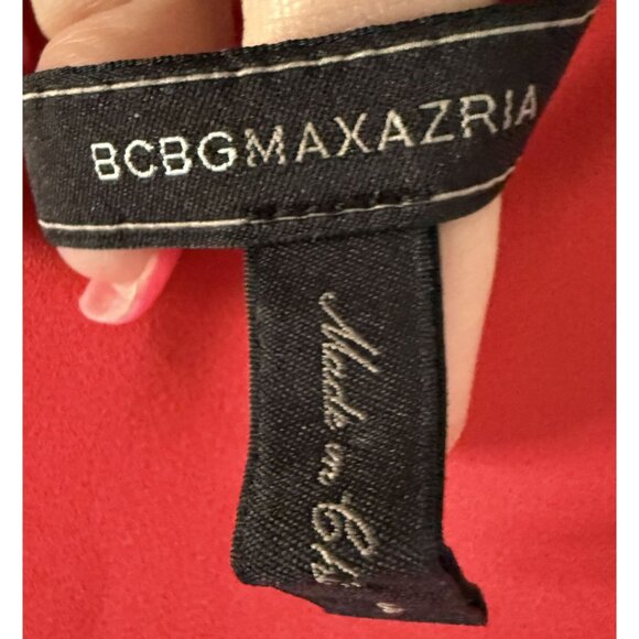 BCBGMAXAZRIA Kaira Coral Sleeveless High-Low Layered V-Neck Dress Womens Size S - Picture 5 of 7